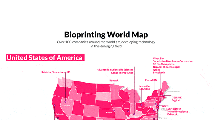 3D bioprinting map
